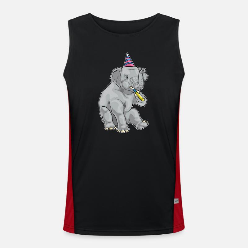 Elephant Birthday Toad - Men's Functional Contrast Tank Top  - black/red