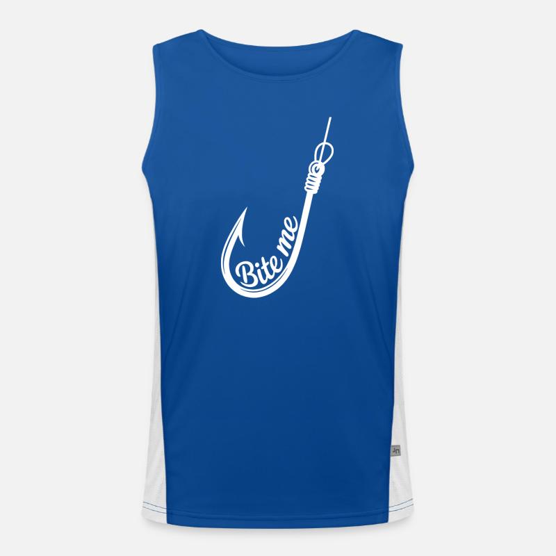Bite Me Hook Grafik Funktionelles Kontrast-Tank Top für Männer 