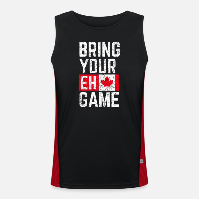 Bring Your Eh Game - Men's Functional Contrast Tank Top - black/red