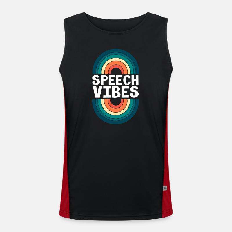 Speech Therapy Speech Therapist - Men's Functional Contrast Tank Top  - black/red