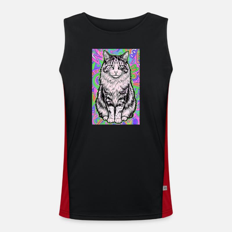 cat Men's Functional Contrast Tank Top 