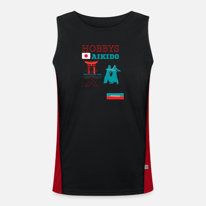 MASO Aikido KAMPF KUNST MARBOSSTA Funktionelles Kontrast-Tank Top für Männer 
