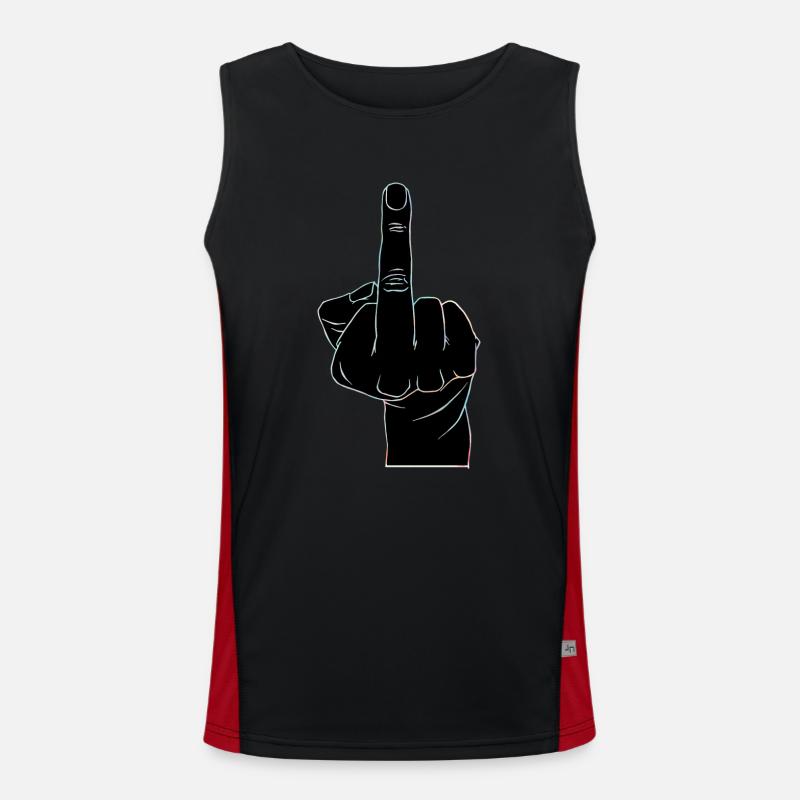 Schwarzer Finger Funktionelles Kontrast-Tank Top für Männer 