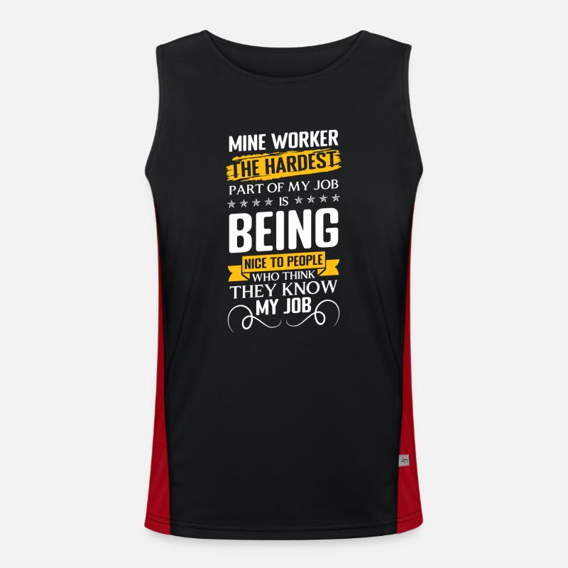 Miners Workers Miners Mine Men's Functional Contrast Tank Top 