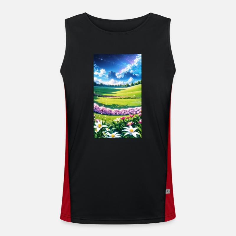 Landschaft mit 4 Bereichen, Generative KI Funktionelles Kontrast-Tank Top für Männer 