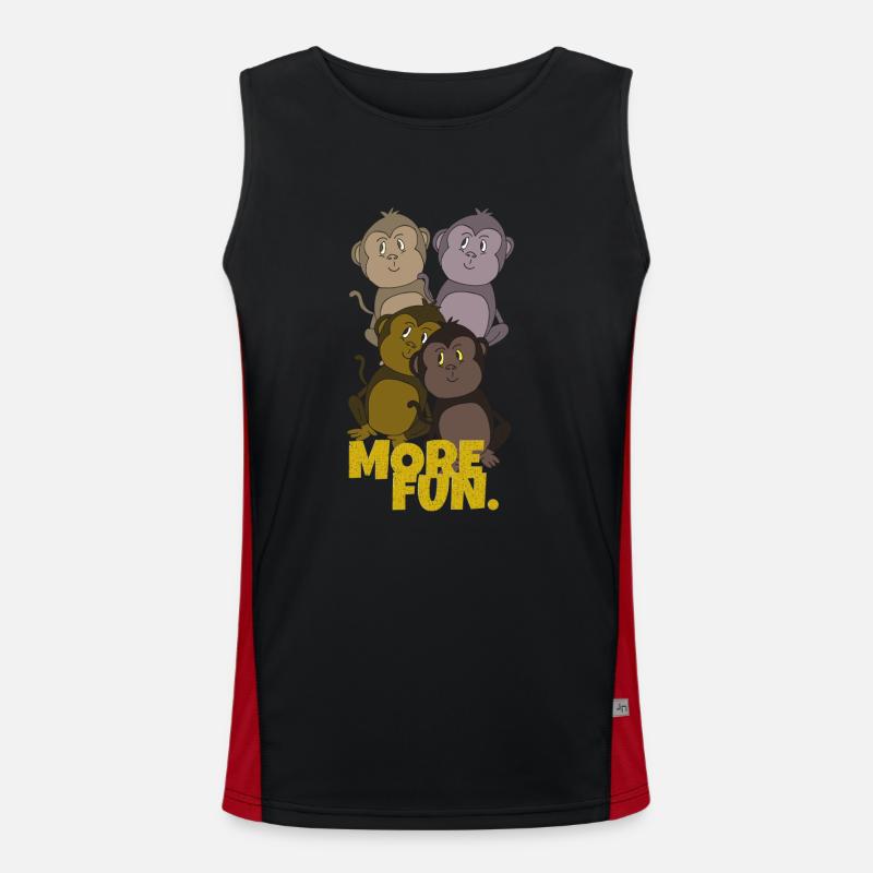 Monkey More Fun Men's Functional Contrast Tank Top 