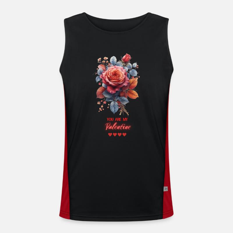 Roses : Impression d’Art de la Saint-Valentin de l’amour éternel Débardeur respirant contrasté Homme 