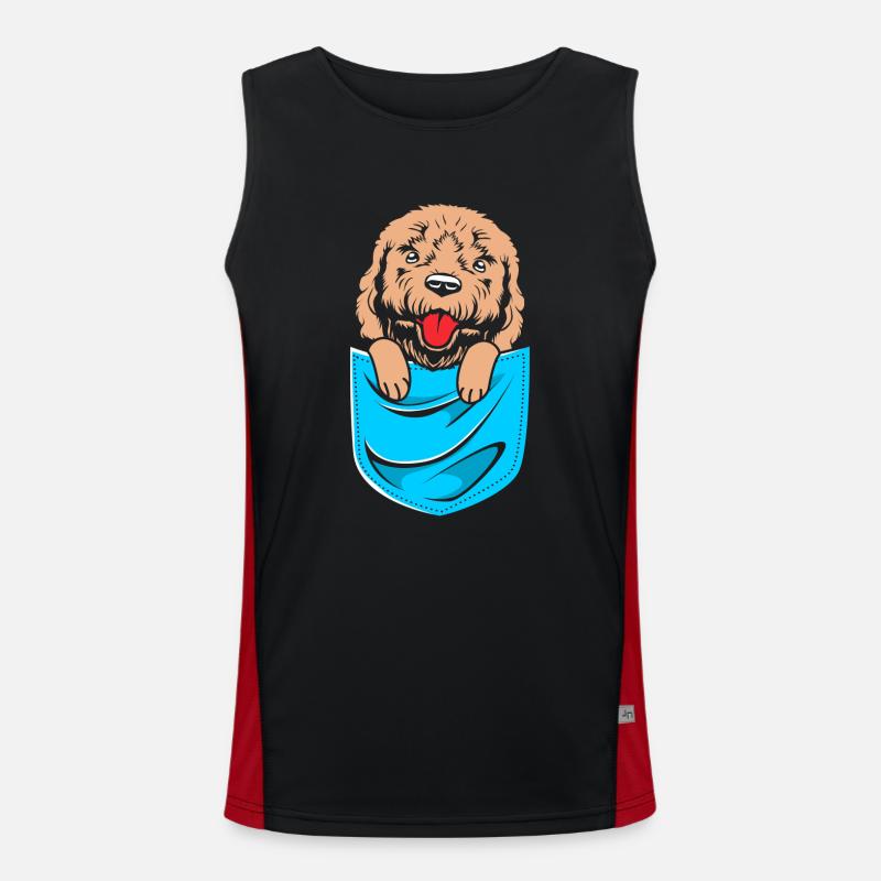 Goldendoodle Funktionelles Kontrast-Tank Top für Männer 