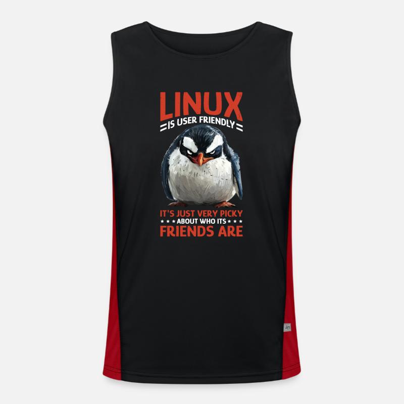 Linux Is User-Friendly Just Picky About Friends Funktionelles Kontrast-Tank Top für Männer 