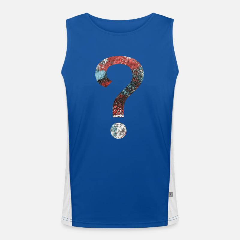 Abstract Question Mark Men's Functional Contrast Tank Top 