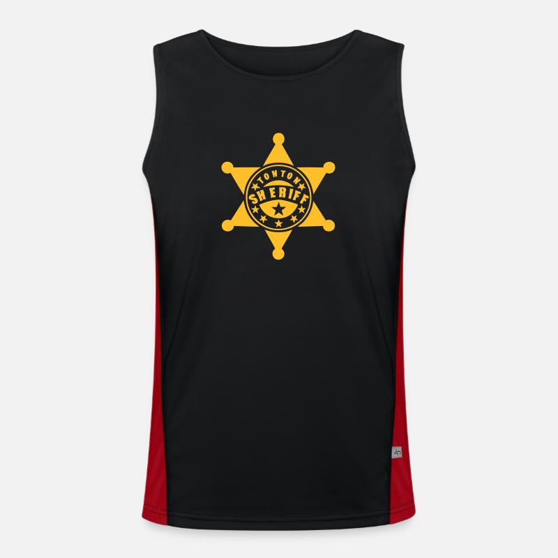 Uncle Sheriff Star 1 - Men's Functional Contrast Tank Top  - black/red