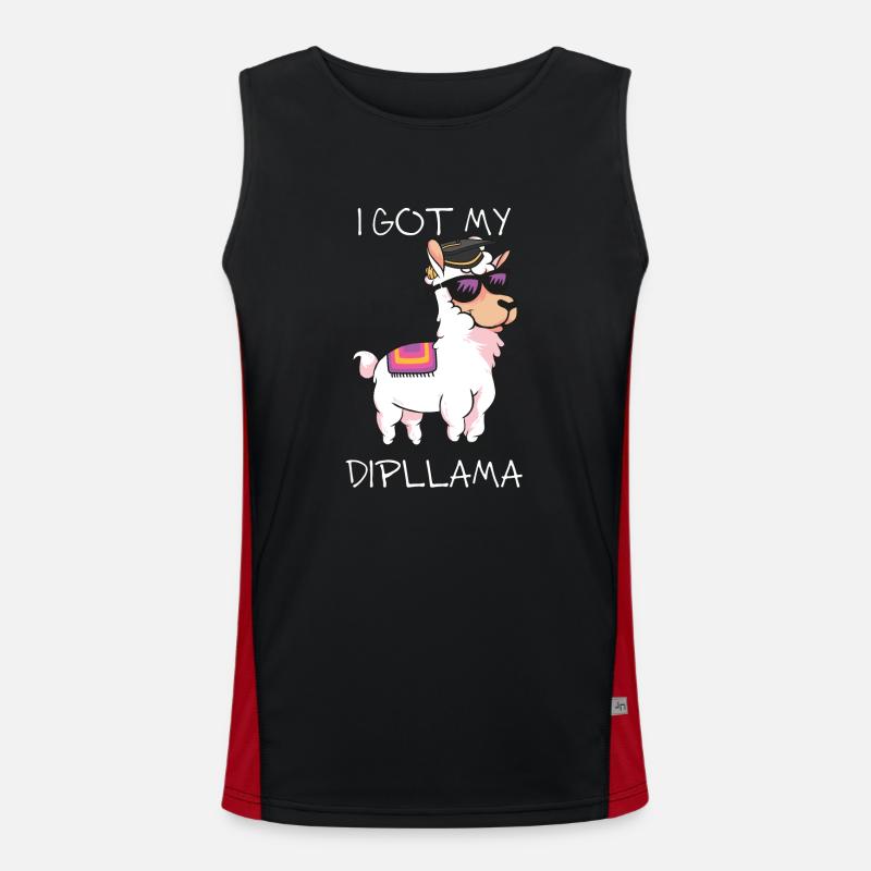 I Got My Dipllama - LLama Lover, School Men's Functional Contrast Tank Top 