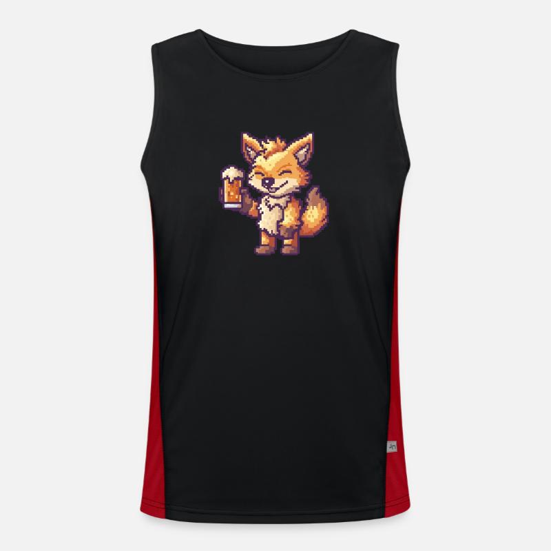 Wolf Bier Pixel Funktionelles Kontrast-Tank Top für Männer 