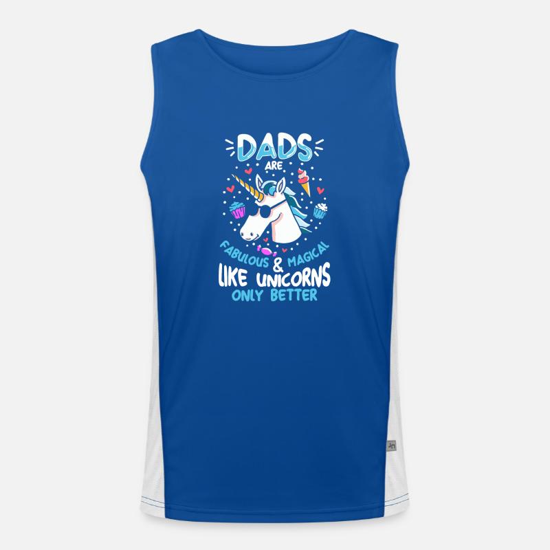 Dads are magical Väter sind magisch Einhorn Lustig Funktionelles Kontrast-Tank Top für Männer 
