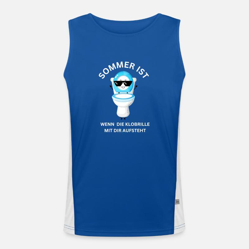 SOMMER IST WENN DIE KLOBRILLE MIT DIR AUFSTEHT Funktionelles Kontrast-Tank Top für Männer 