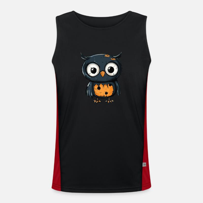 Eule Halloween Zombie Funktionelles Kontrast-Tank Top für Männer 