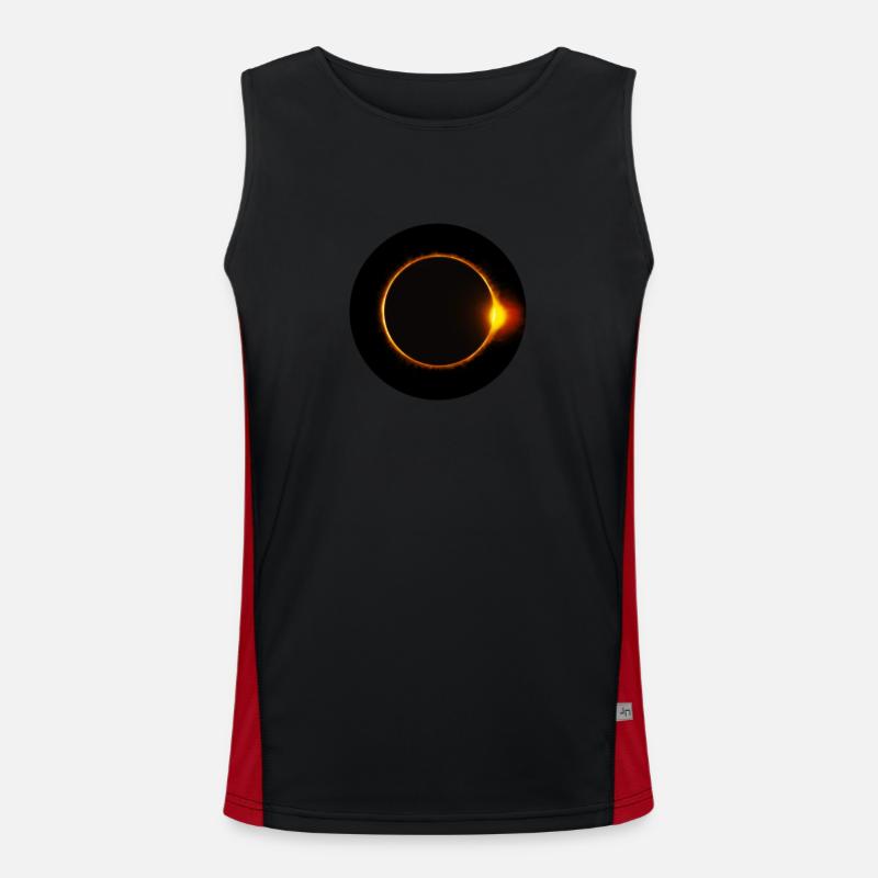 Solar eclipse - Men's Functional Contrast Tank Top  - black/red