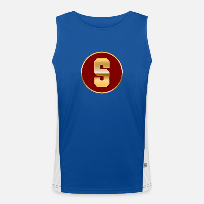 Buchstabe S Funktionelles Kontrast-Tank Top für Männer 