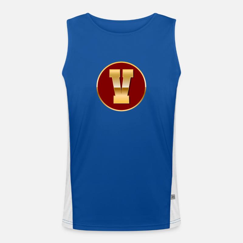 Buchstabe V Funktionelles Kontrast-Tank Top für Männer 
