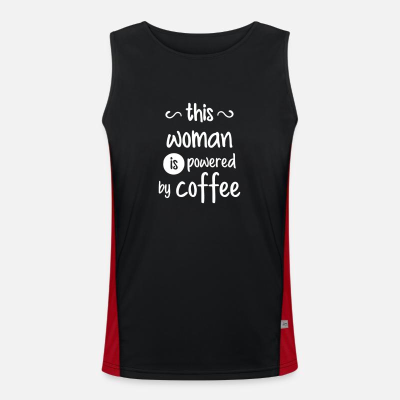 Mama mit Kaffee Funktionelles Kontrast-Tank Top für Männer 
