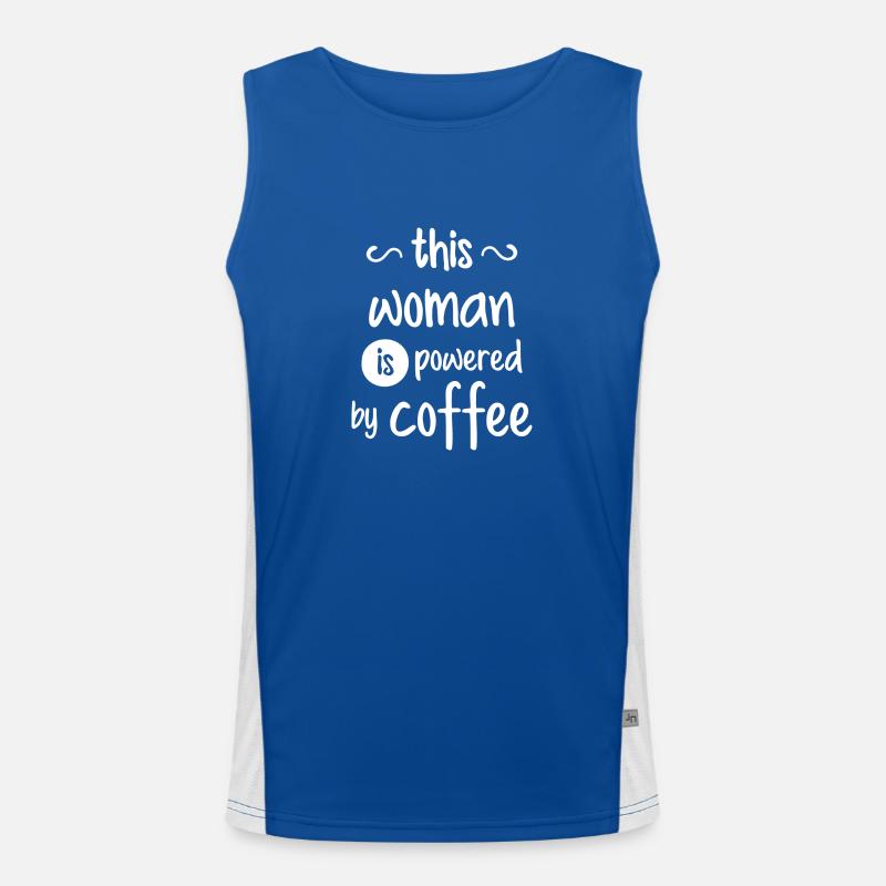 Mama mit Kaffee Funktionelles Kontrast-Tank Top für Männer 