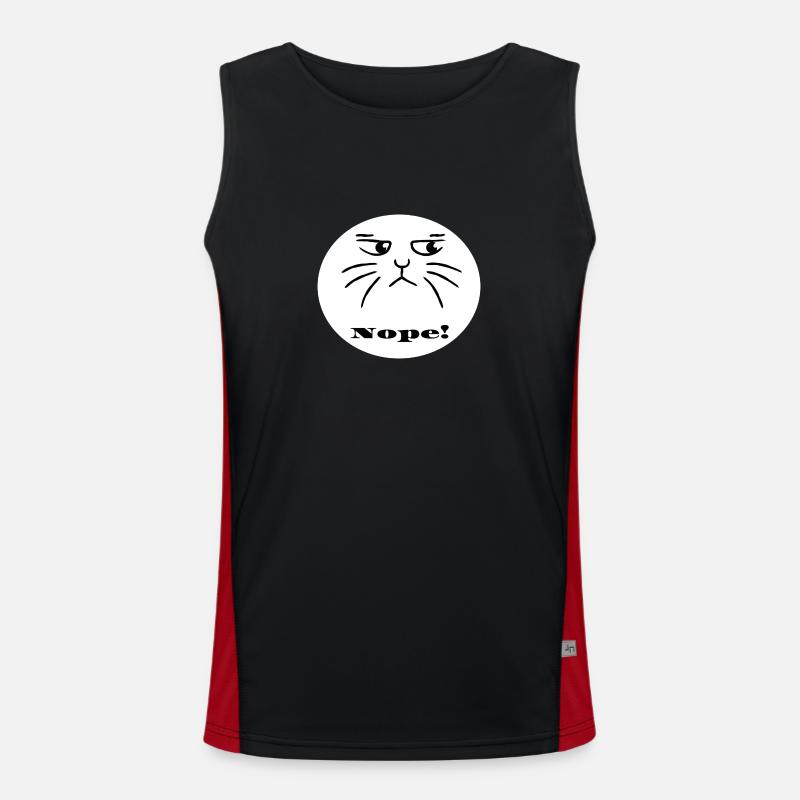 Nope Cat Funktionelles Kontrast-Tank Top für Männer 