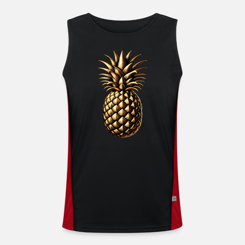 Goldene Ananas Geschenk Funktionelles Kontrast-Tank Top für Männer 