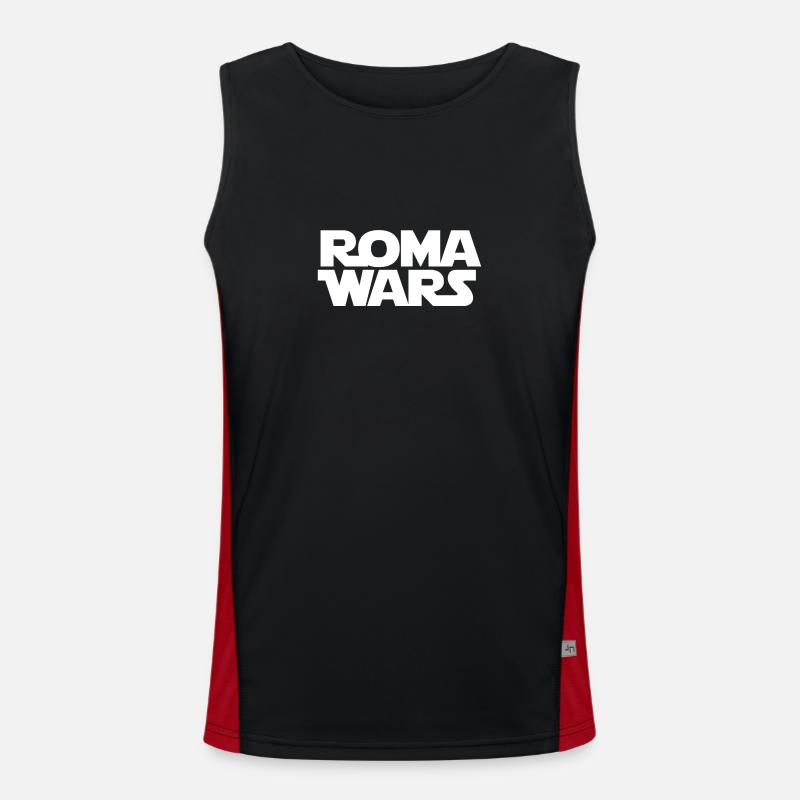 Roma Wars SW design white letters Men's Functional Contrast Tank Top 