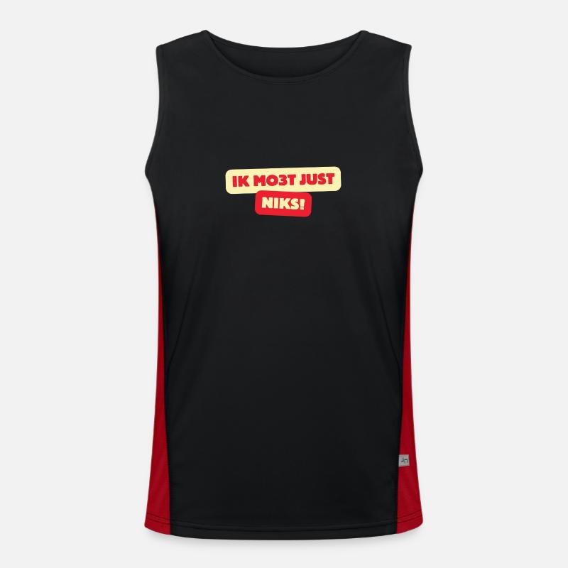 I mo3t just nothing - Men's Functional Contrast Tank Top  - black/red