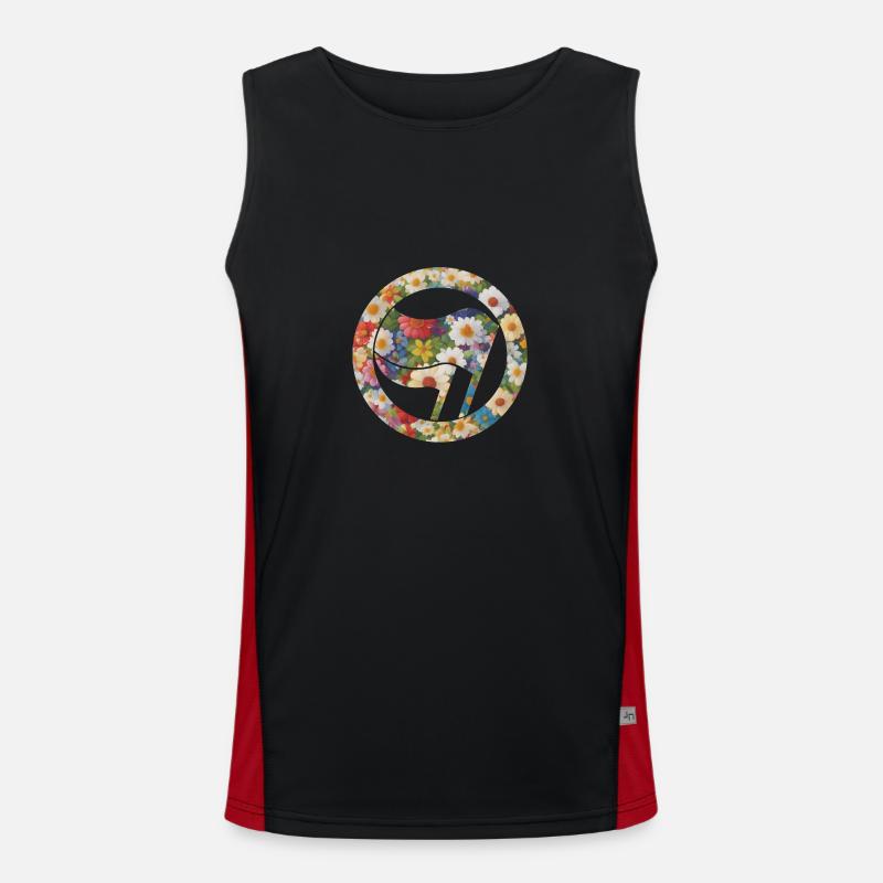 Flags Flags Floral Pattern Flowers Men's Functional Contrast Tank Top 
