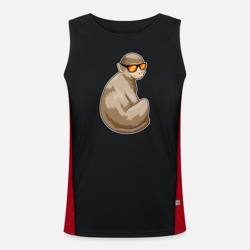 Monkey Sunglasses - Men's Functional Contrast Tank Top - black/red