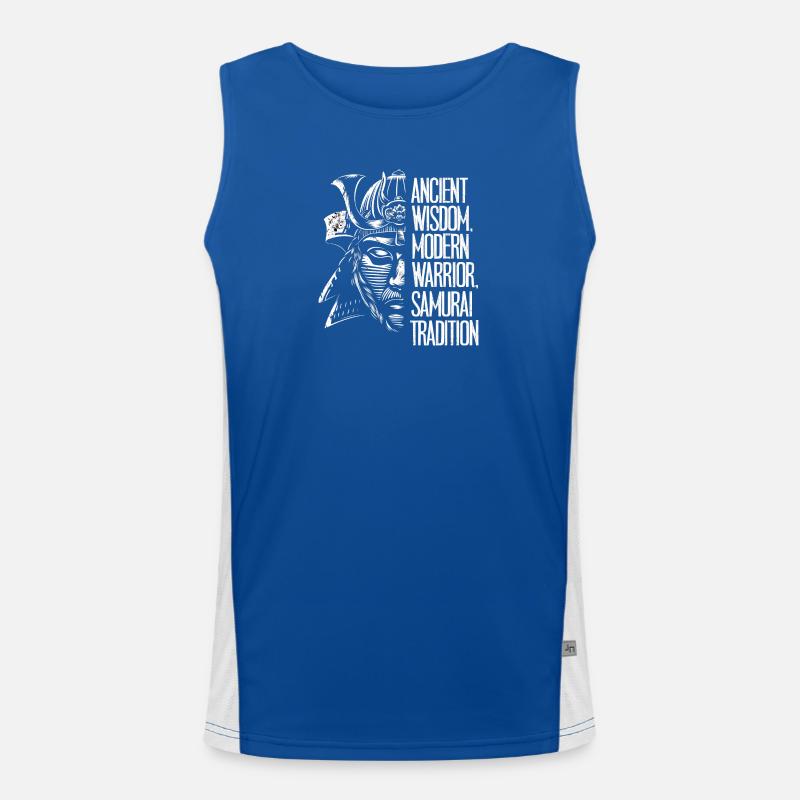 Schwarz-Weiß-Samurai Funktionelles Kontrast-Tank Top für Männer 