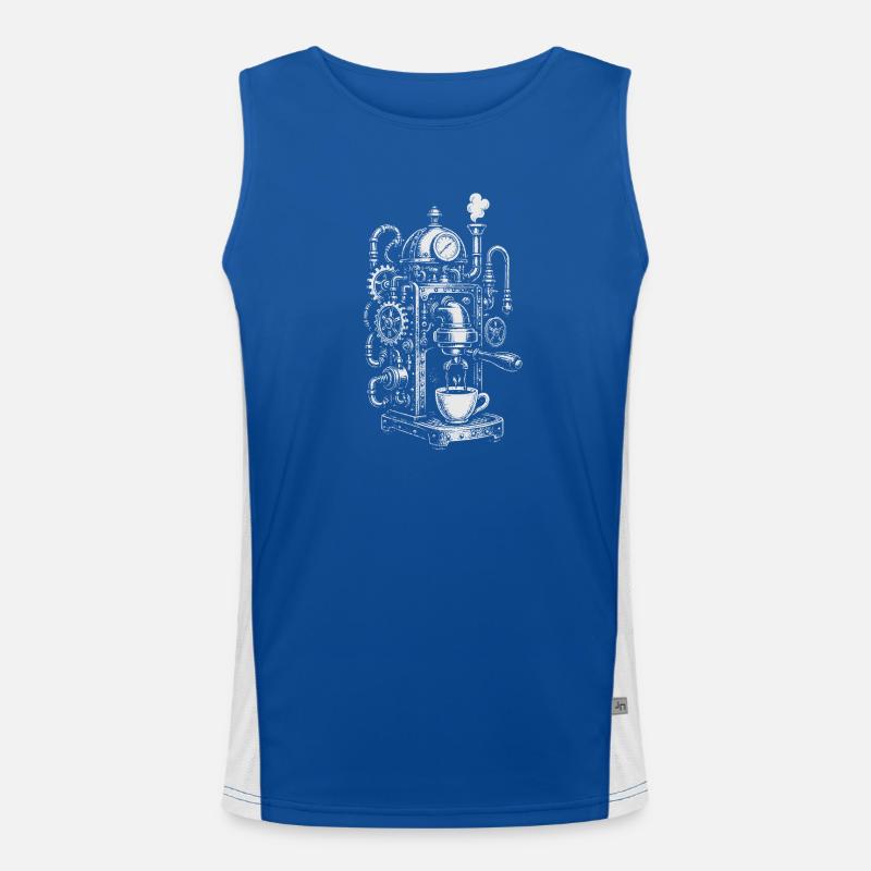 Steampunk-Espressomaschine Funktionelles Kontrast-Tank Top für Männer 
