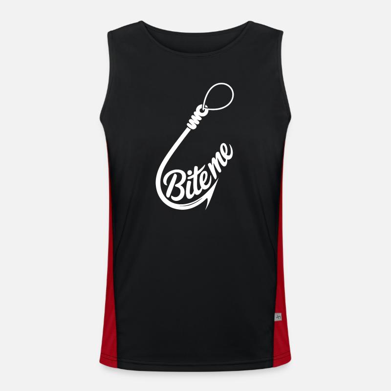Bite Me Hook Graphic Tee - Men's Functional Contrast Tank Top  - black/red