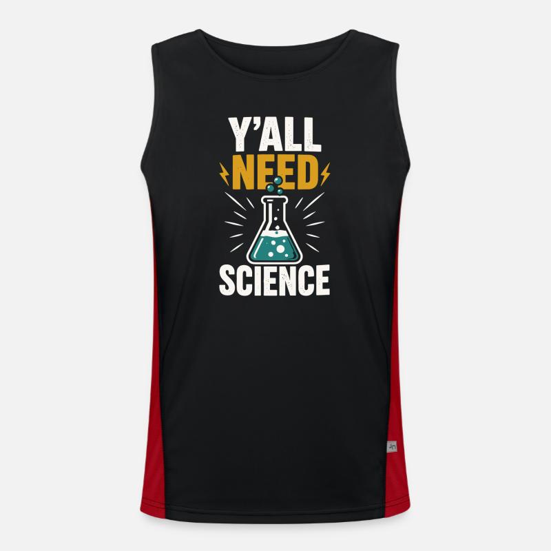 Science is needed - Men's Functional Contrast Tank Top  - black/red