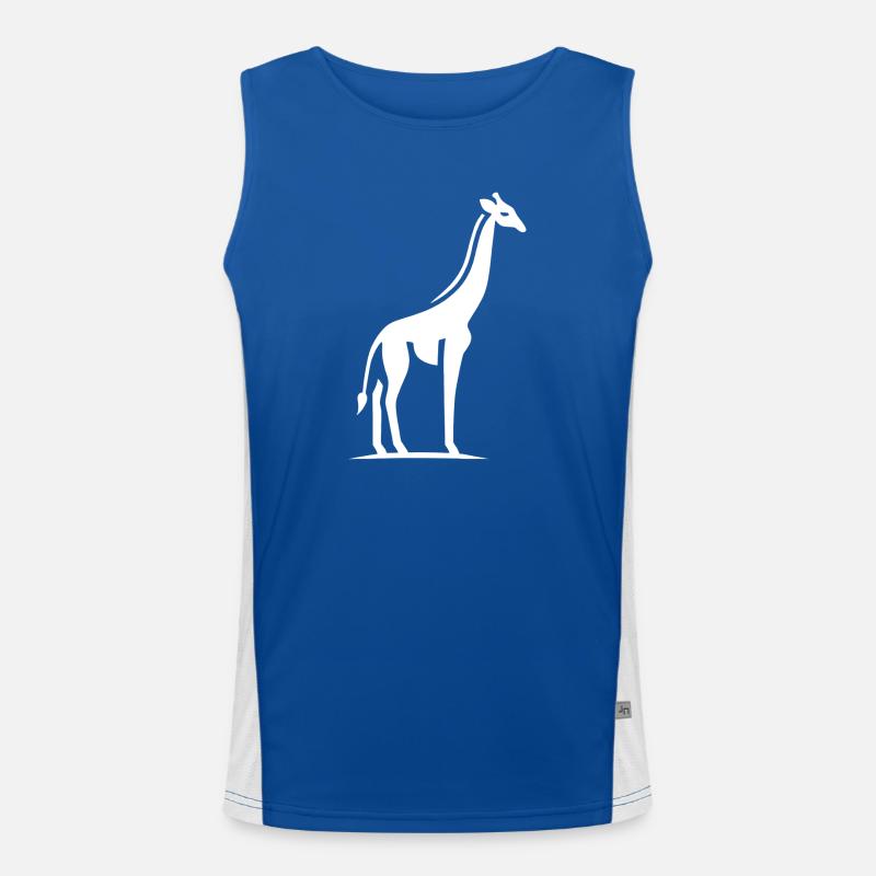 Giraffe Afrika Silhouette Minimalistisch Funktionelles Kontrast-Tank Top für Männer 