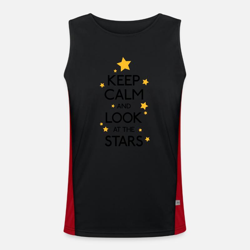Keep Calm Stars Funktionelles Kontrast-Tank Top für Männer 