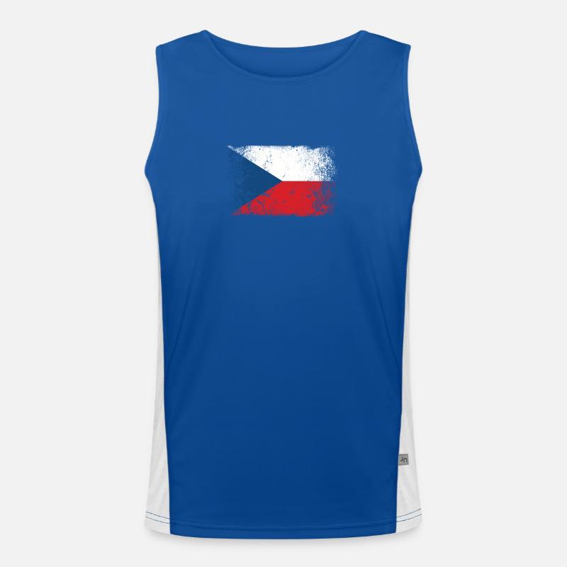 République tchèque Drapeau tchèque Vintage Débardeur respirant contrasté Homme 