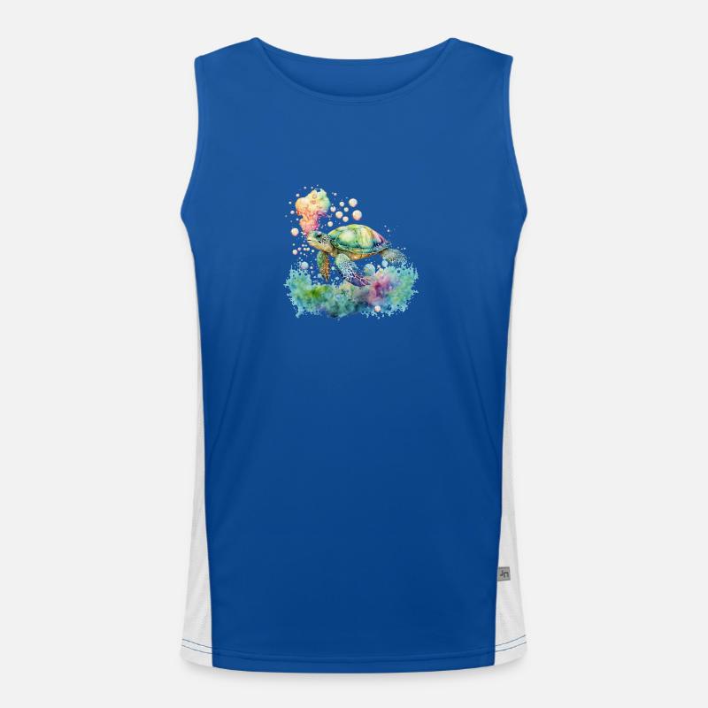Colorful Turtle Funktionelles Kontrast-Tank Top für Männer 