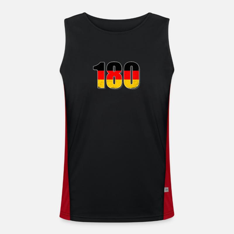 180 One Hundred and Eighty Darts German Flag Men's Functional Contrast Tank Top 