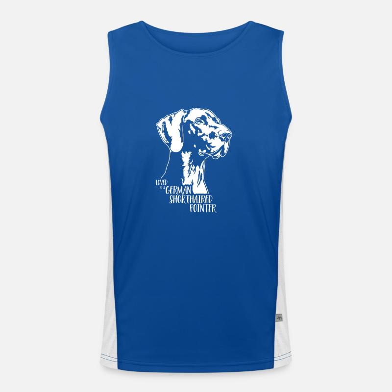 Loved by a German Shorthaired Pointer Hundespruch Funktionelles Kontrast-Tank Top für Männer 