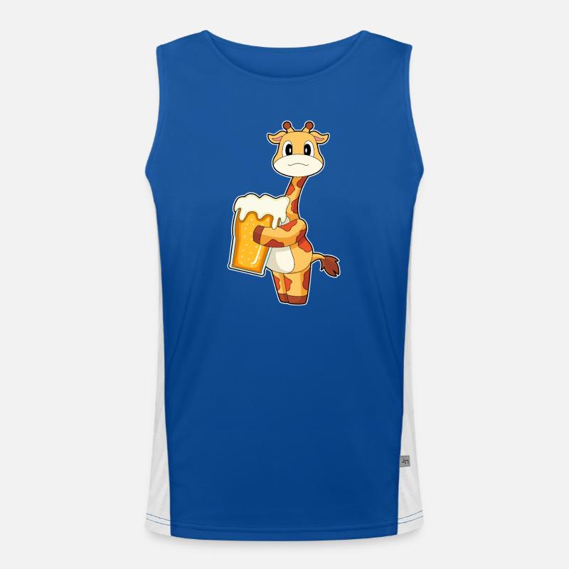 Giraffe Bier Funktionelles Kontrast-Tank Top für Männer 