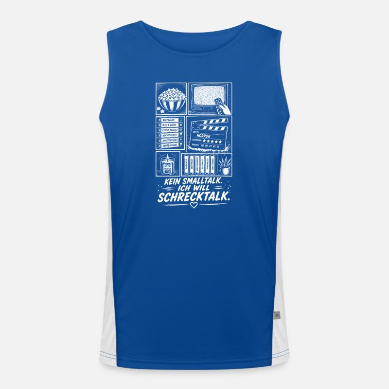 Schreektalk statt Smalltalk Horror Design Funktionelles Kontrast-Tank Top für Männer 