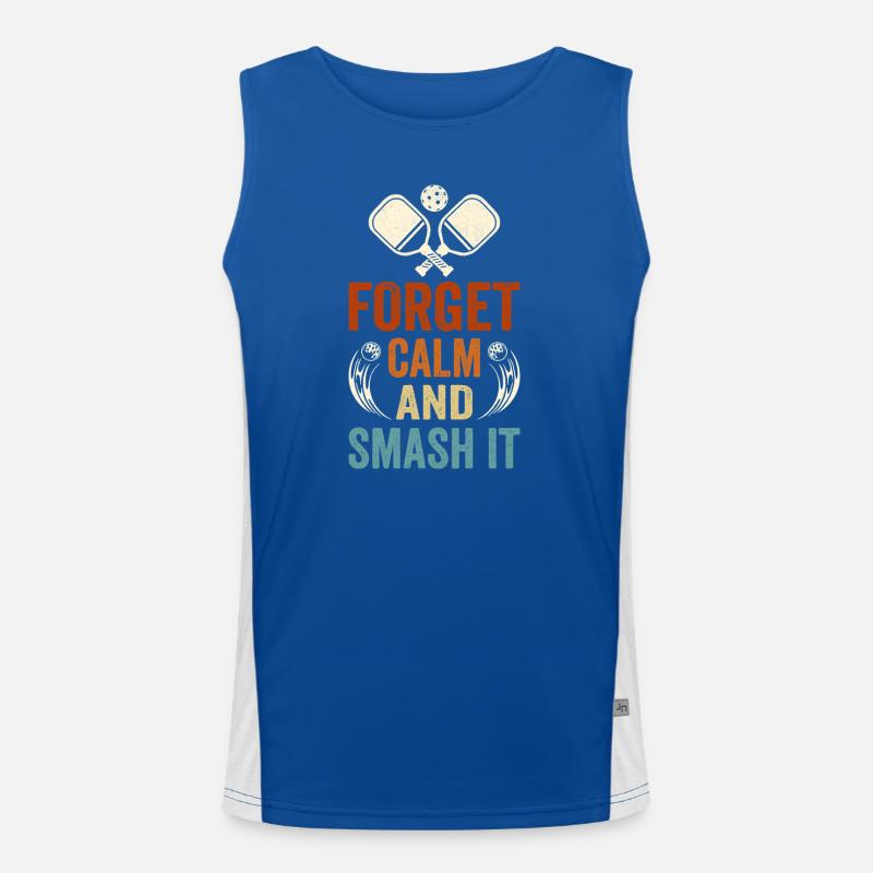 Forget Calm and Smash It Men's Functional Contrast Tank Top 