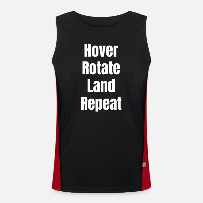 Hover Rotate Land Repeat - Men's Functional Contrast Tank Top - black/red