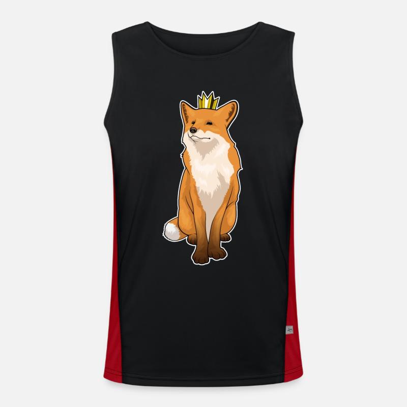 Fox Crown - Men's Functional Contrast Tank Top  - black/red