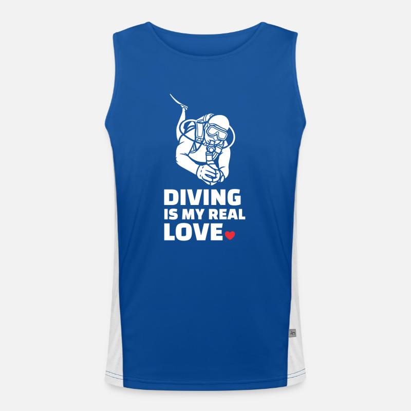 Ich Liebe Tauchen Funktionelles Kontrast-Tank Top für Männer 