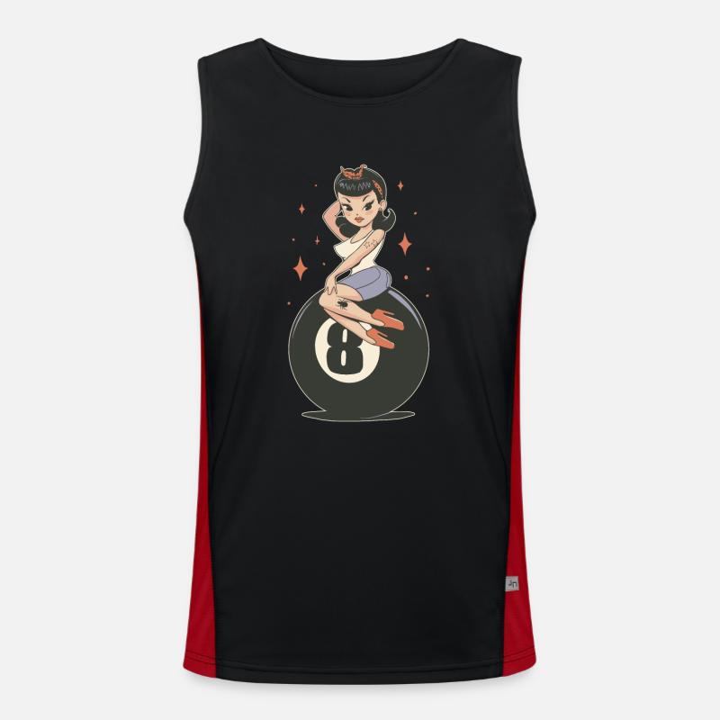 Rockabilly Mädchen Funktionelles Kontrast-Tank Top für Männer 