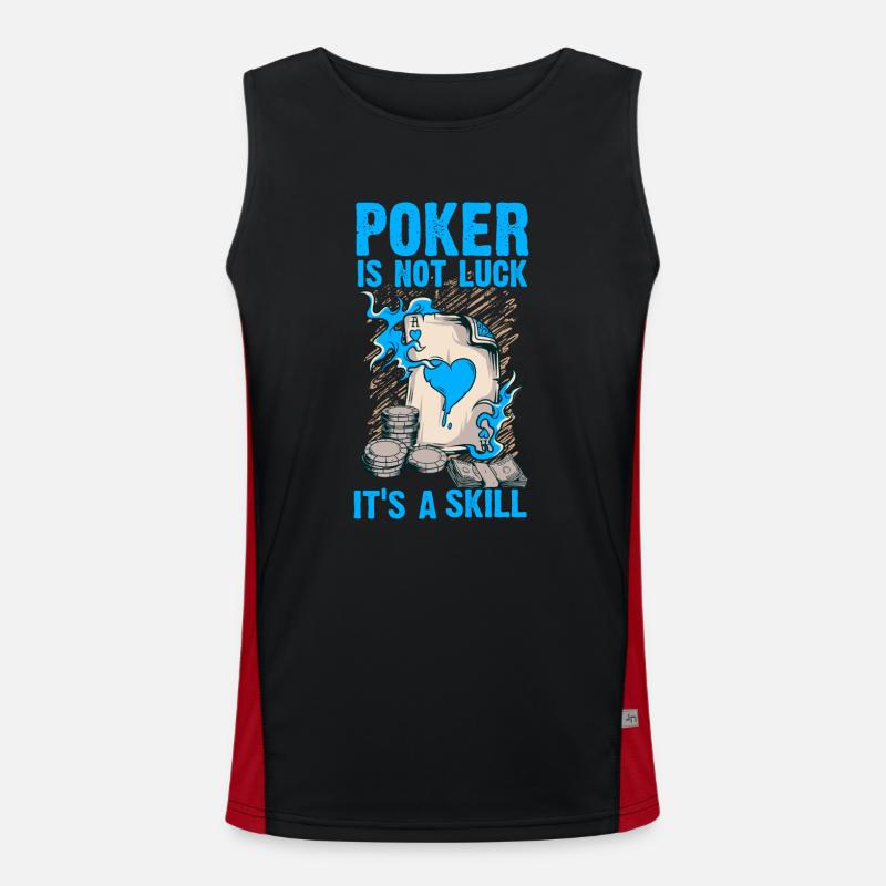 Poker is not Luck it ́s a Skill Men's Functional Contrast Tank Top 