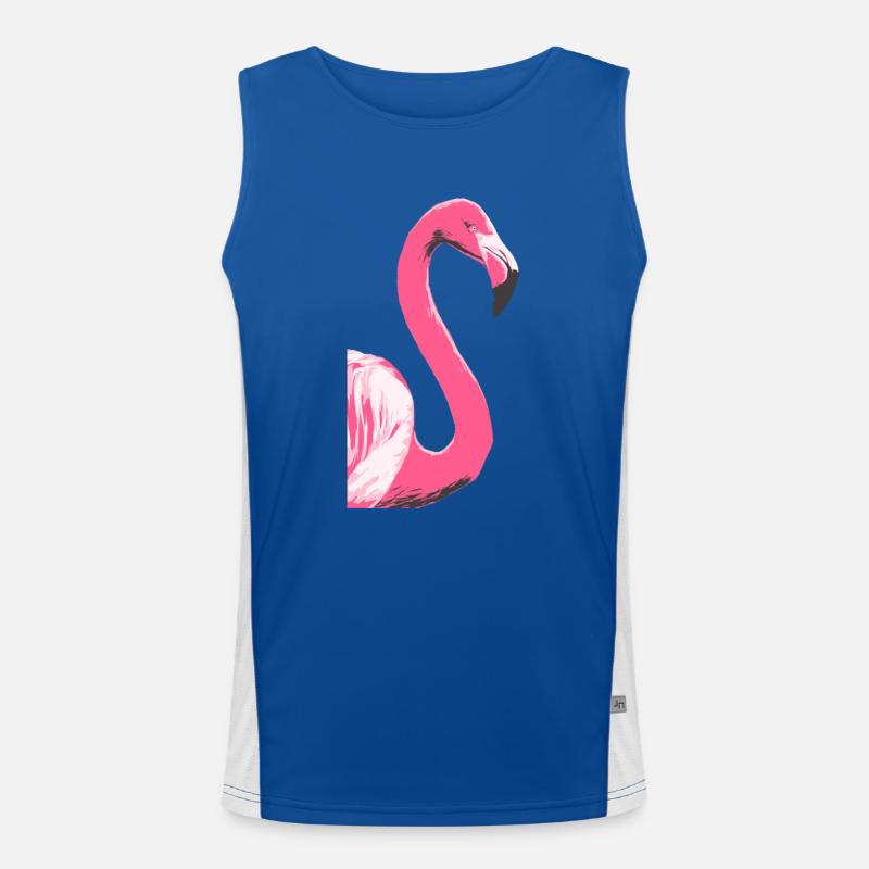 Flamingo Vogel Illustration Funktionelles Kontrast-Tank Top für Männer 